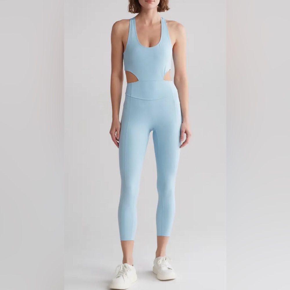 NWT! Free People FP Movement Back It Up
Jumpsuit in Light Blue / Size S